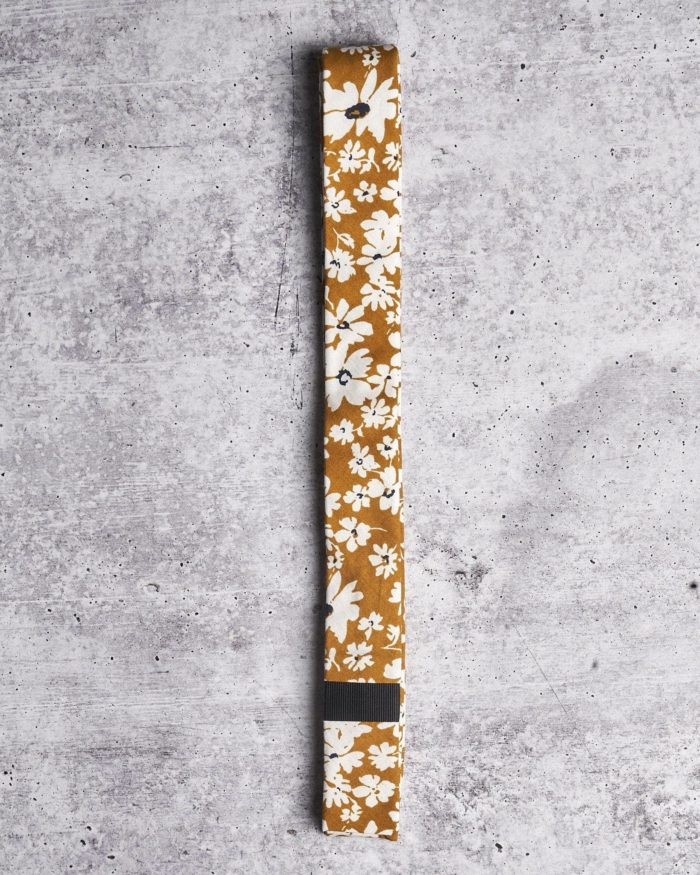 Liam Jake Caramel True Skinny Tie - Floral Tie