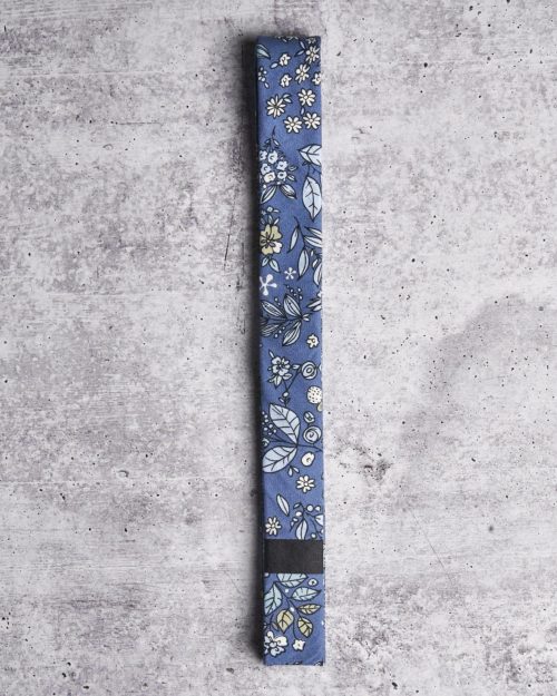 Liam Jake Midnight Blue True Skinny Tie - Floral Tie